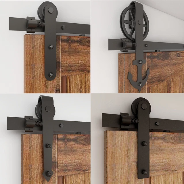 CCJH Sliding Barn Door Hardware Track Roller Kit (5FT-15FT) for Single Door