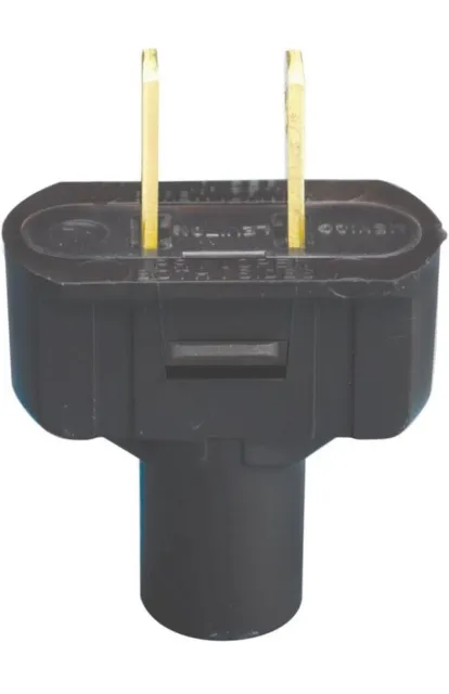 Leviton 48643-E 15 Amp, 125 Volt, Non Grounding Plug, Black (Box With 25 Ea)