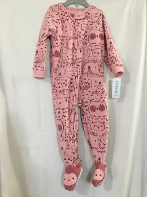 New Carter's Owl Fleece Pajama PJs 1 pc Toddler Girl Sleeper Footie Pink U pick