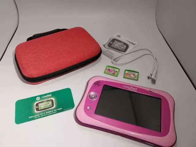 LeapFrog LeapPad Ultimate kids tablet pink + 2 games + cable+ case - working