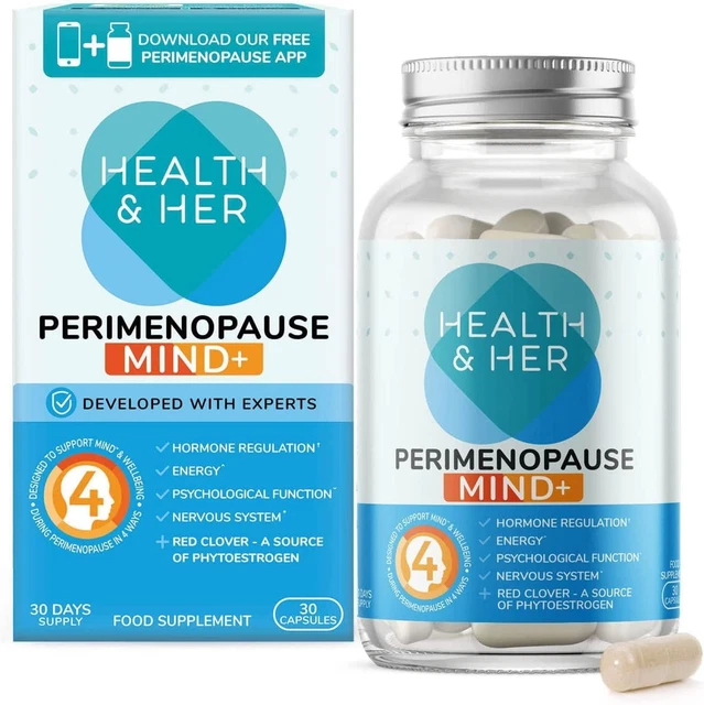 HEALTH & HER Perimenopause Mind+ Supplements for Women Support for