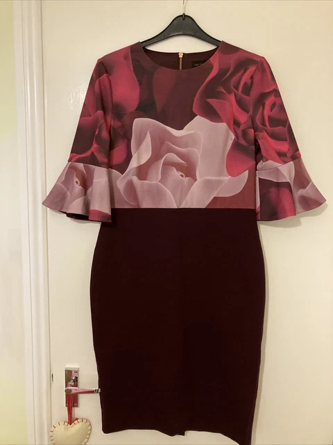 TED BAKER TZALVA Porcelain Rose Dress Sz 4 Uk 14 55.00 PicClick UK
