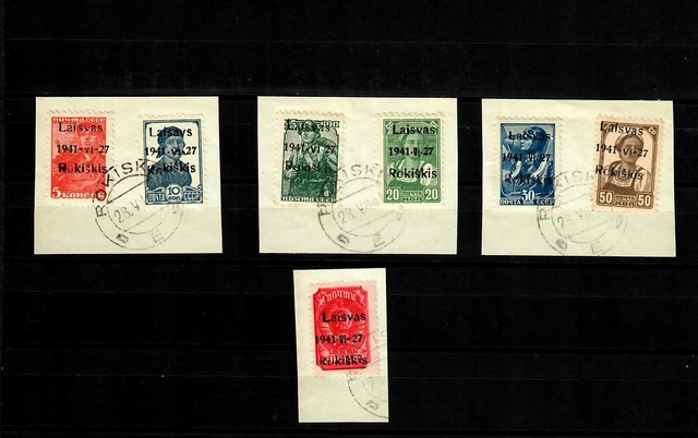 Litauen, Rokiskis MiNr. 1-7a, gestempelt