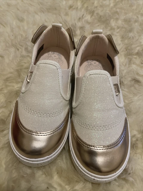 GIRLS ROSE GOLD white kickers size 30 12 brand new in a box