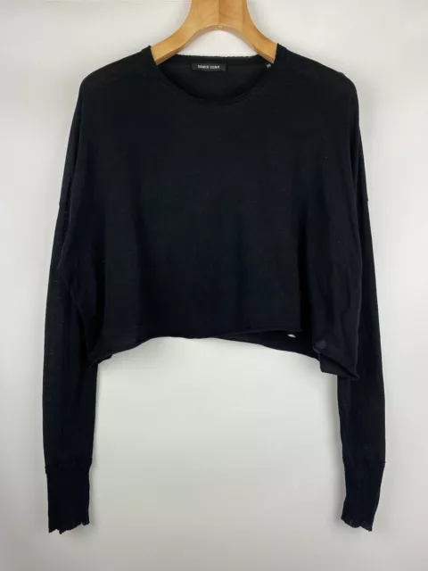 Damir Doma women’s cropped cotton cashmere long sleeve top size 38 M