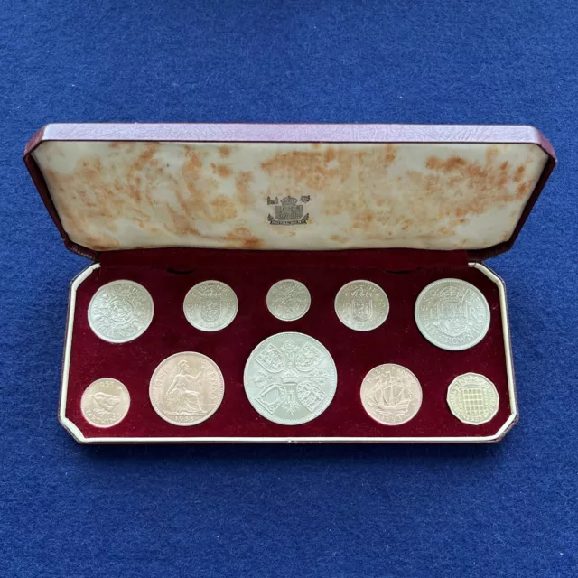 1953 Elizabeth Ii Coronation 10 Coins Set Original Case Gb Good Condition Qeii37