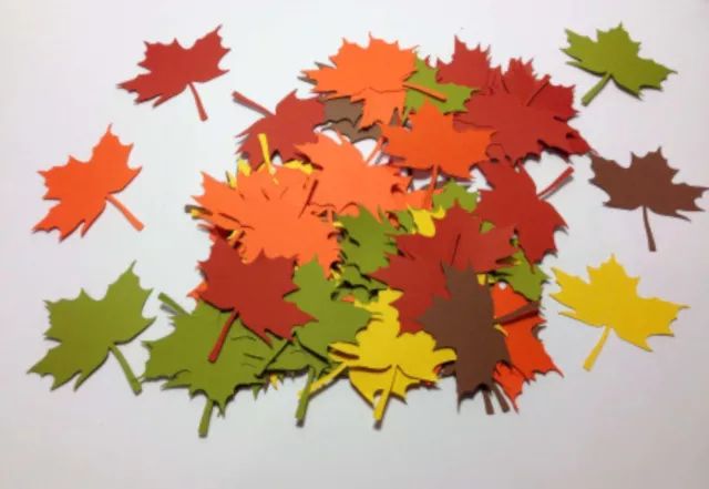 Die Cut Autumn Fall Leaf Leaves Set Of 100 3" H Scrapbooking, Embellishments