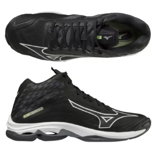 MIZUNO Volleyball Shoes WAVE LIGHTNING Z7 MID V1GA2250 01 Black x White 2022