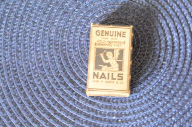 Vintage Nails In Original Boxes Genuine Hold Fast Chas F Baker Co.