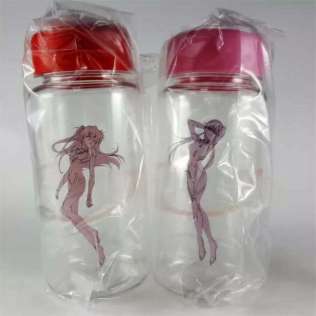 Evangelion Asuka Mari Juego de botellas transparentes Bandai Ichiban Kuji