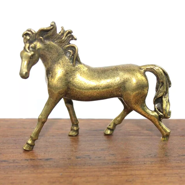 Brass Horse Figurine Statue House Office Table Decoration Animal Figurines ，；