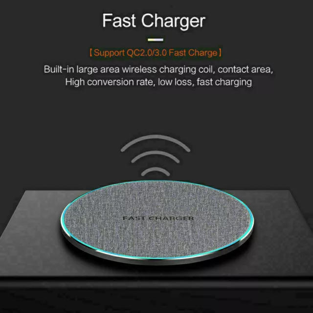 15W Metal  Wireless Charger Fast Charging Pad Mat For iPhone 14 12 Samsung S22