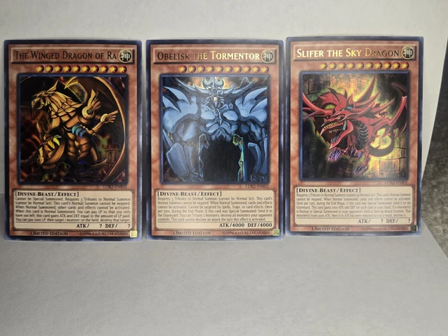 yugioh rare god cards Egyptian Gods Deck Yu-Gi-Oh! Egyptian Card Set - Obelisk, Slifer, Ra - YGLD Ultra Holo This is the promo version with the Yellow Back Favorite Egyptian God card artwork