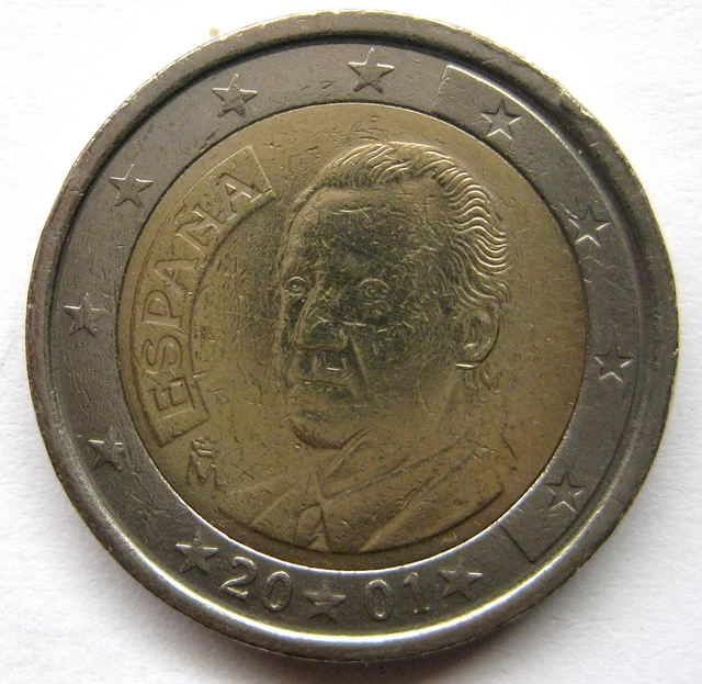Pièce De 2 Euros Espagne 2000 Juan Carlos I - Pré-euro, Poinçon M, Très Bon état