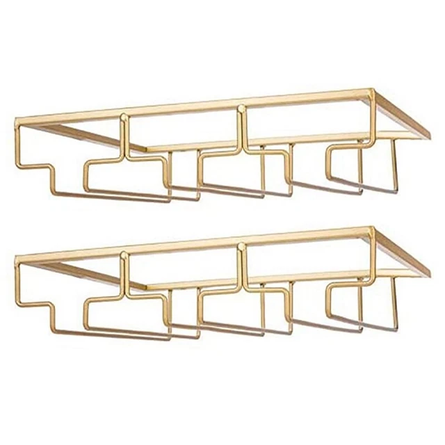 2X Cabinet Stemware Holder Iron Wine Glass Organizer Glasses Storage Hanger U6I9
