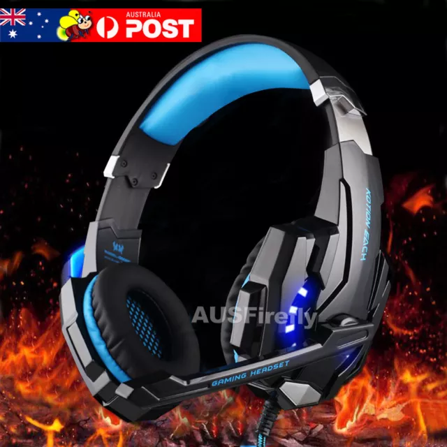 EACH G9000 Pro Game Gaming Headset USB 3.5mm LED Stereo PC Headphone Microphone