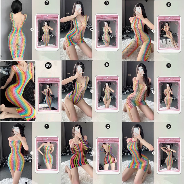 Seducente calza donna rete da pesce lingerie biancheria da notte cosce