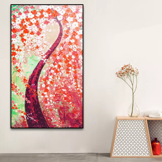 HH122 Large Canvas 48in Hand-painted abstract art painting Peacock tree Unframed