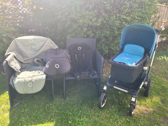 Bugaboo Buffalo travel system with bugaboo buggy board and 2 colour packs