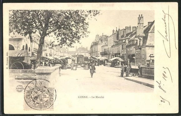 CPA Cosne, Le Marché 1903