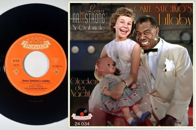 7" LOUIS ARMSTRONG & GABRIELE & MONTECARLOS Onkel Satchmo's Lullaby POLYDOR 1959 2