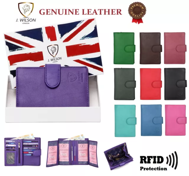 Ladies Designer Purse Leather Wallet RFID Safe Genuine Credit Card Holder Purse