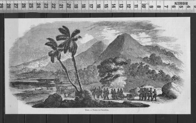 G363 / Gravure 1868 /  Taiti Vallee De Fautahua