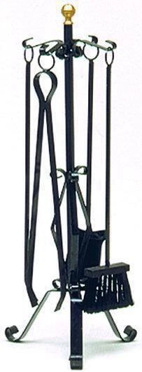 Serie Attrezzi P/Camino 4Pz Ferro Battuto Medio  22X58H Cm