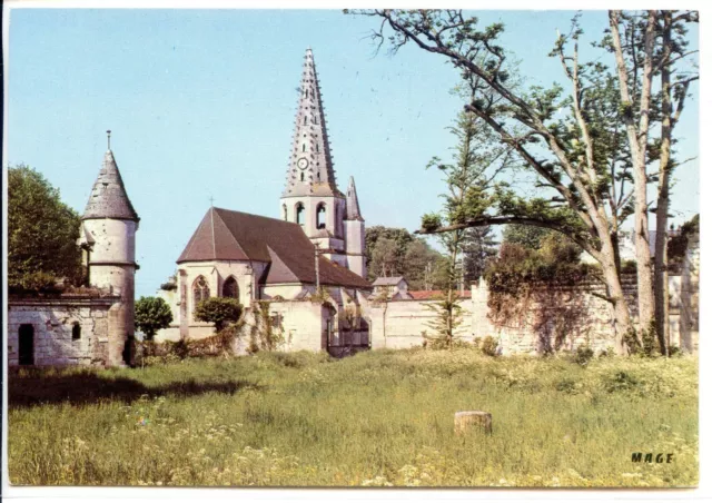 CP 02 AISNE - Septmonts - L'Eglise XV siècle vue du Château XIV siècle