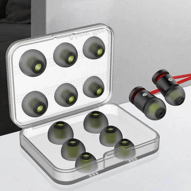 Comply Foam Tips Lightweight Earbud Covers for Headphones (Transparent Black)