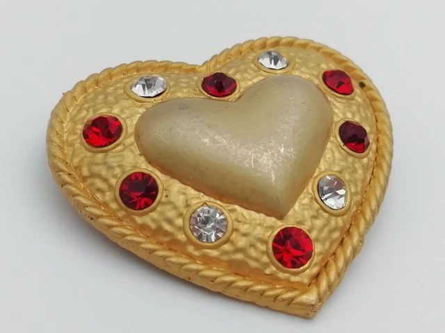 Broche Et Pendentif Coeur Signés Kristel Saint Martin - Paris, Made In France - Occasion