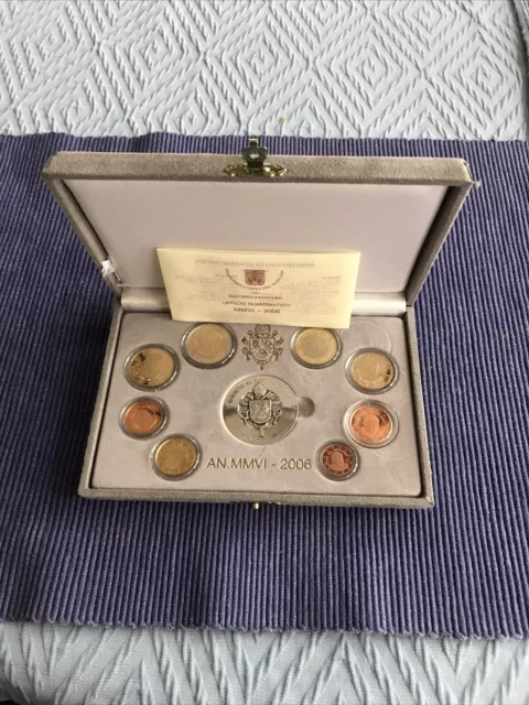 Vatikan 2006 3,88 1 Cent- 2 Euro KMS Polierte PP Kursmünzensatz Silber Medaille