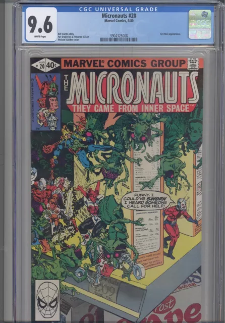 MIcronauts #20 CGC 9.6 1980 Marvel Comics Ant-Man App Michael Golden Cover
