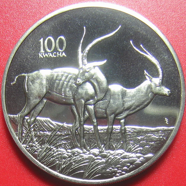 1998 ZAMBIA 100 KWACHA GAZELLE AFRICAN WILDLIFE RARE!!! CU-NI CROWN (no silver)