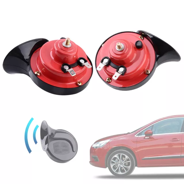 2x 12V 120dB Ton Klaxon Air Horn Escargot Avertisseur Pour Voiture Camion Bateau