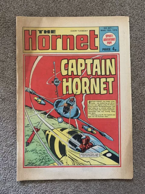 The Hornet Comic 15th March 1975 - No 601 Vintage  Sport : Adventure : Pop