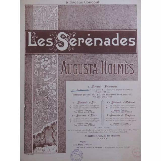 HOLMÈS Augusta Sérénade Printanière Chant Piano