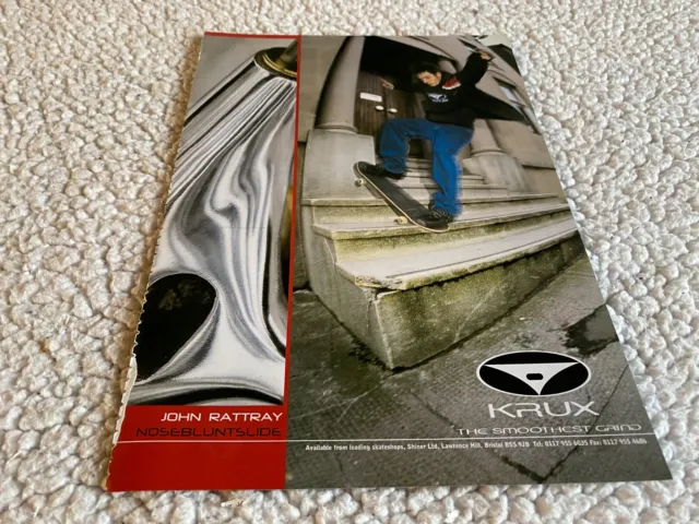 Framed Skateboarding Picture/Advert 11X8" Krux : John Rattray