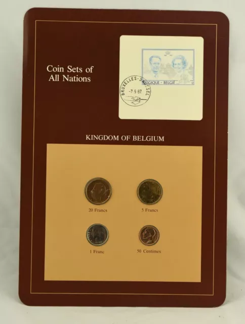 Coin Sets of All Nations Franklin Mint Belgium 1986, 87, 88, 82