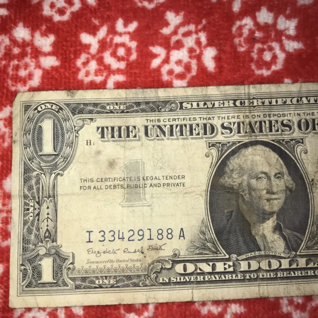 1957A One Dollar Well Circulated Silver Certificate Note - $1 Bill 3