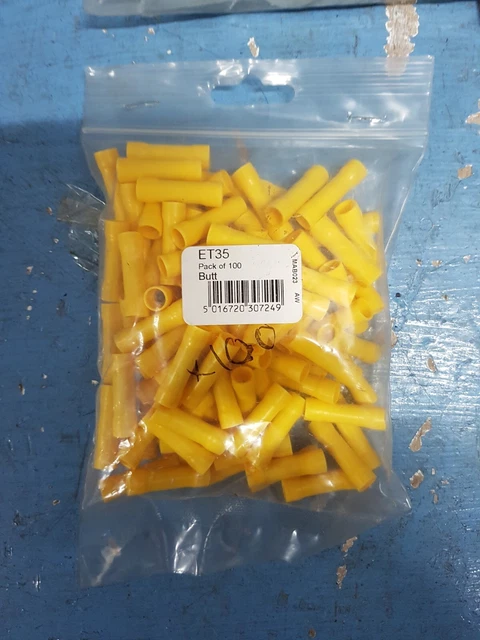 100 x NUOVI CONNETTORI A MOZZO GIALLO 5,5 mm et35