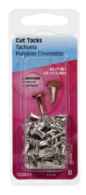Hillman 122612 Aluminum Flat Broad Head #6x1/2 in. Cut Tacks 1/2 oz. (Pack of 6)