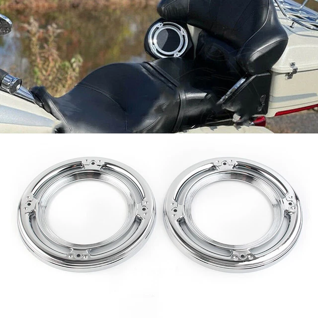 Cover accento altoparlante posteriore finitura cromata per Harley Road Street Tri Electra Glide