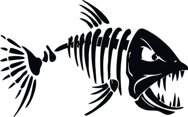 Angry Fish II fishing logo sticker decal angling fly tackle box vinyl sticker