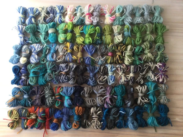 Sockenwolle Minis kleine Reste basteln weben 100g Sockenwollreste grün blau 
