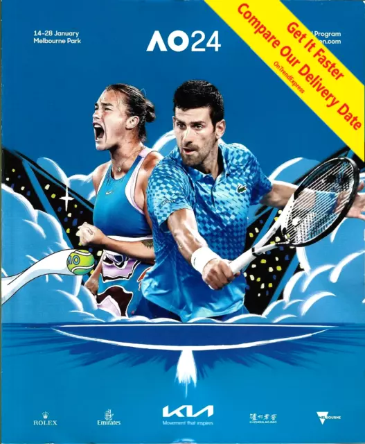 AUSTRALIAN OPEN 2024 Official Program Magazine Tennis Novak Djokovic