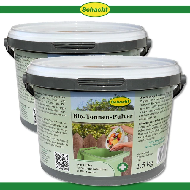 Pozo 2 x 2,5 kg Bio Toneladas Polvo Moho Compost Moscas Gusanos Insectos