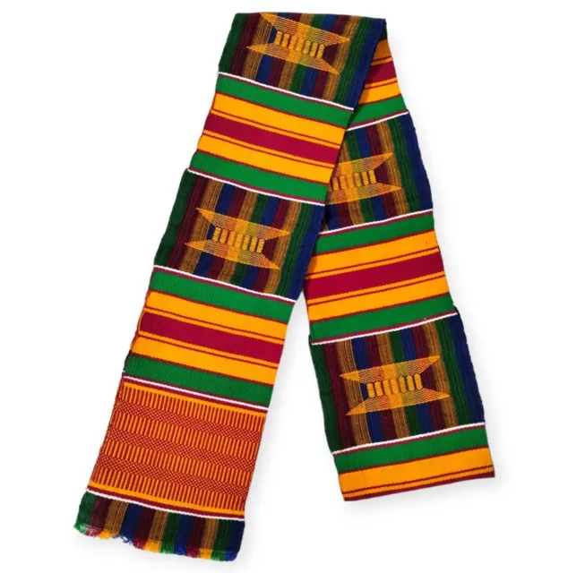 Handwoven Kente Scarf Stole Asante Sash African Textile African Art Cloth