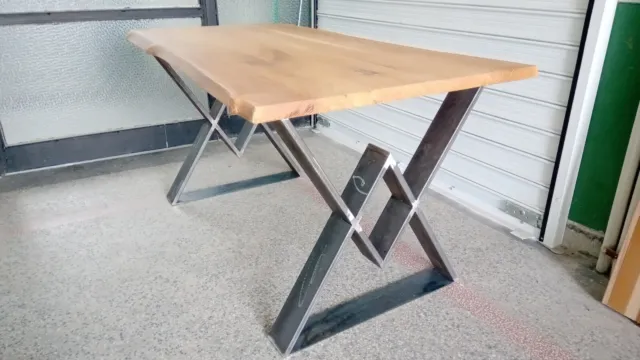 Tischgestell Design Tischkufen Industriedesign Tischbeine Rohstahl - 2 Stück