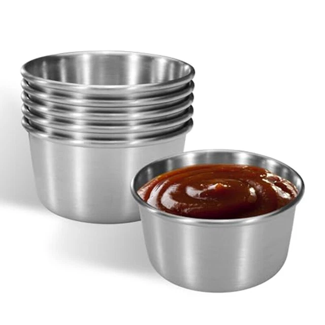Huiguli 6 Pezzi Ciotoline per Salse in Acciaio Inox, Ciotole per Aperitivo, Ciotoline Salse d